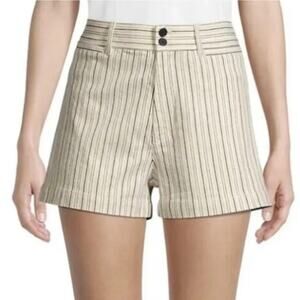 NWT Rebecca Taylor Striped High-Rise Shorts 12 Casual Preppy Minimalist Neutral